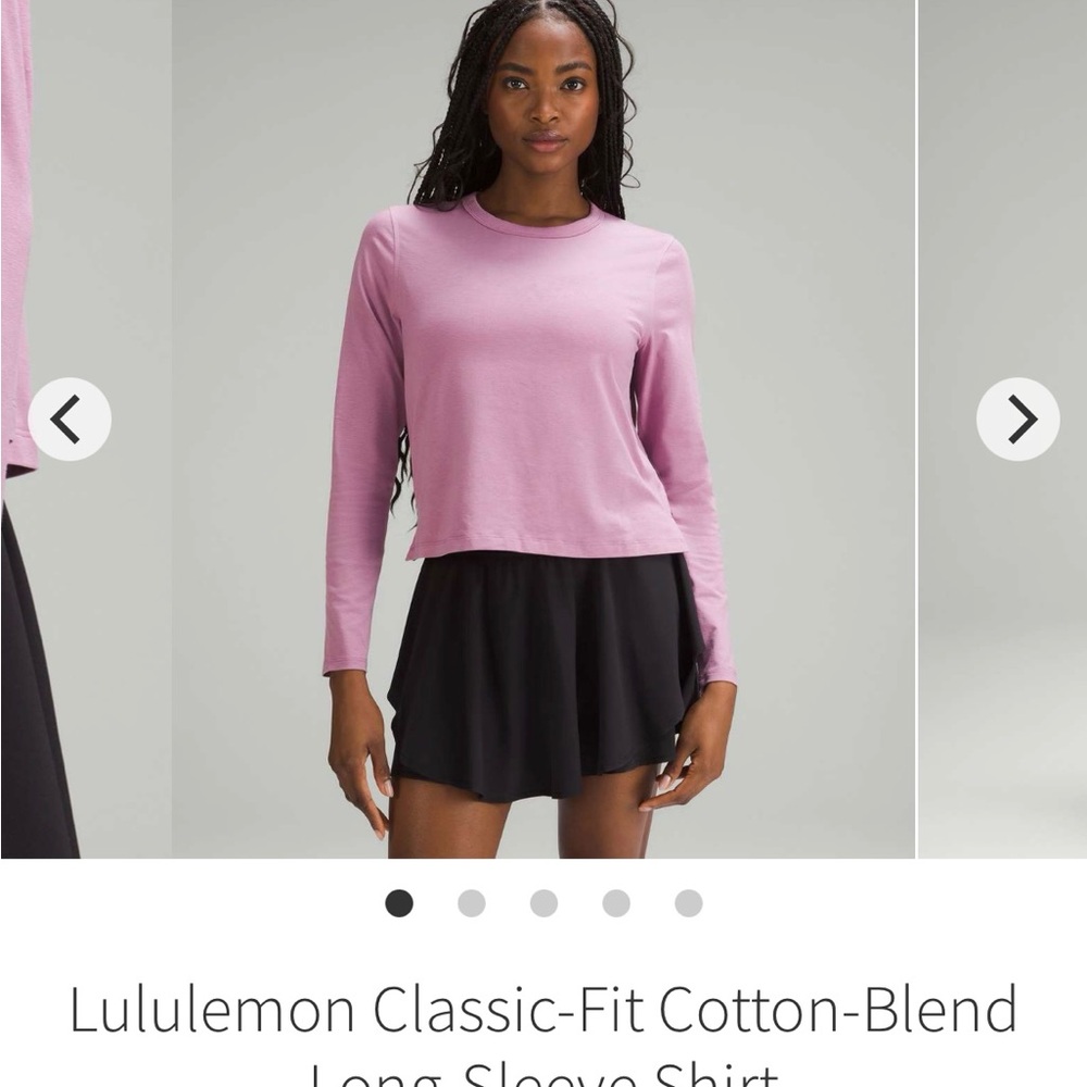 Lululemon Athletica Lavender Long Sleeve Top